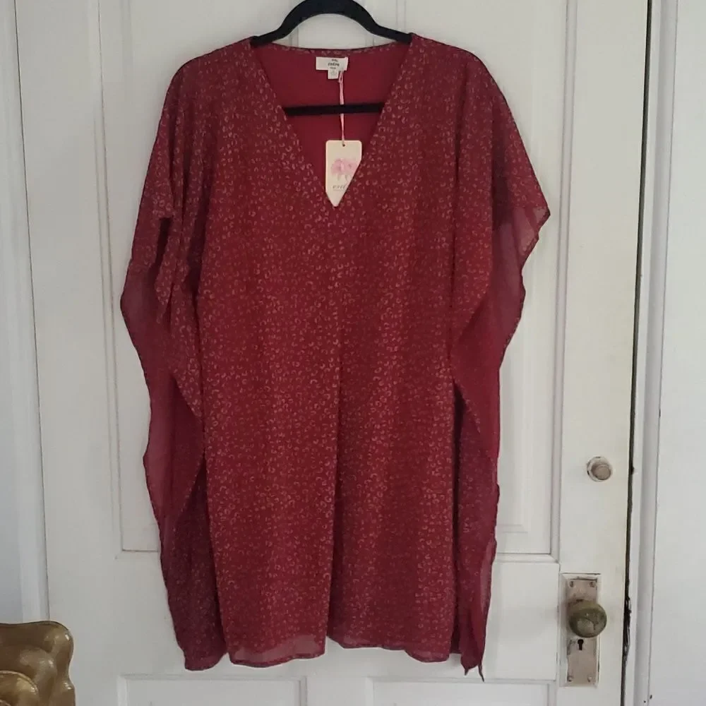 Entro Maroon Animal Print Dress - Picture 1 of 7
